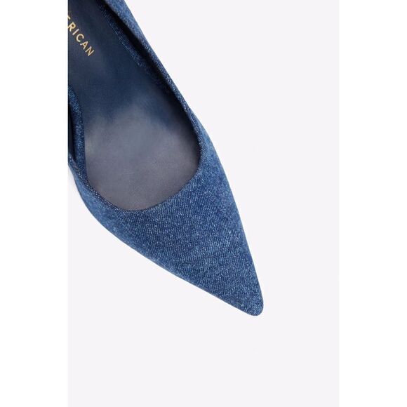 Good American Women's Emma Blue Denim Stiletto Heel Pumps Size 6.5 NEW With Box - Picture 5 of 5